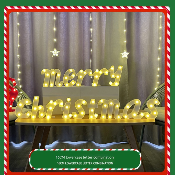 Color Printing Led Merry Christmas Letter Lights