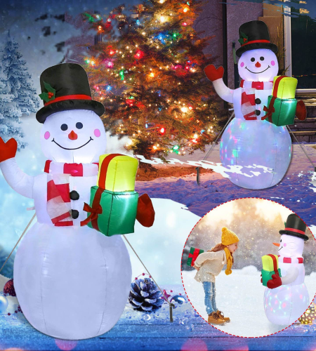 Christmas LED Lights Glowing Santa Tree Snowman Inflatable Doll Outdoor Yard Garden Decor